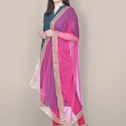 Dupatta Bazaar Ethnic Motifs Embroidered Net Dupatta with Beads and Stones image 4
