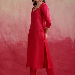 Khushal K Regular Kurta with Palazzos & With Dupatta image 3
