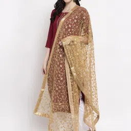 Clora Creation Ethnic Motifs Embroidered Dupatta with Sequinned image 3
