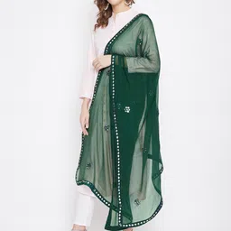 Clora Creation Embroidered Dupatta with Mirror Work image 5
