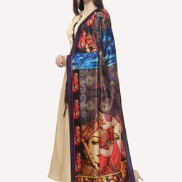 Kaizen TEXO FAB Black & Red Ethnic Motifs Printed Dupatta image 5