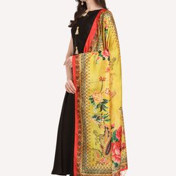 Kaizen TEXO FAB Yellow & Orange Printed Dupatta image 3