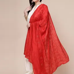 Clora Creation Ethnic Motifs Embroidered Dupatta with Sequinned image 4