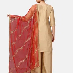 Studio Shringaar Embroidered Dupatta With Zari image 4
