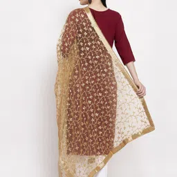 Clora Creation Ethnic Motifs Embroidered Dupatta with Sequinned image 4