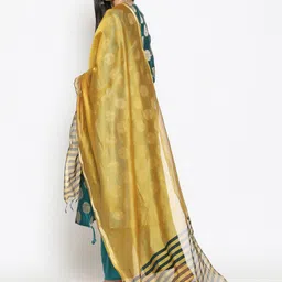 Dupatta Bazaar Mustard & Black Printed Dupatta image 5