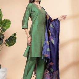 Nayam By Lakshita Women Regular Sequinned Kurta with Palazzos & With Dupatta image 4