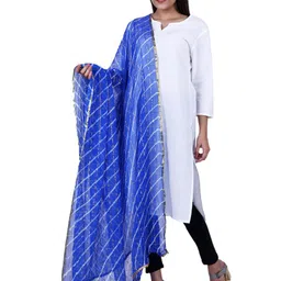 Alakh Creation Leheriya Printed Zari Detailed Chiffon Dupatta image 2