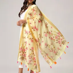 Kaizen TEXO FAB Floral Printed Dupatta With Zari image 4