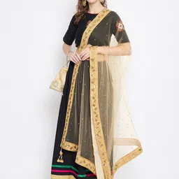 Clora Creation Embroidered Dupatta with Gotta Patti image 3