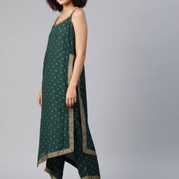Shedika Floral Printed Regular Straight Kurta With Trousers & Dupatta image 5