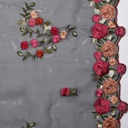 Dupatta Bazaar Embroidered Organza Dupatta with Thread Work image 5