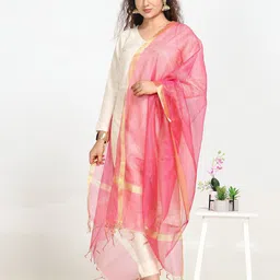 HELLA FASHIONS Striped Art Silk Dupatta-picture-9
