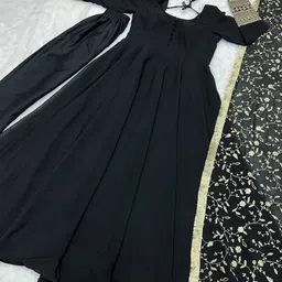 GRISHU COLLECTION Embroidered Sequinned Round Neck Anarkali Kurta With Trouser & Dupatta image 3