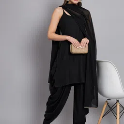DIVINATION Viscose Rayon Kurta with Dhoti Pants & Dupatta image 4