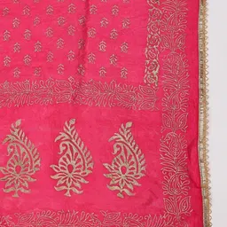 Dupatta Bazaar Fuchsia Ethnic Motifs Printed Khari Print Dupatta image 3