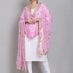 SOUNDARYA Printed Block Print Dupatta with Gotta Patti-4