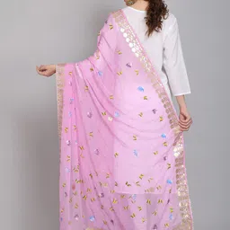 SOUNDARYA Printed Block Print Dupatta with Gotta Patti image 4