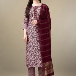 HI FI NX Women Ethnic Motifs Embroidered Regular Kurta with Palazzos & With Dupatta-image-27