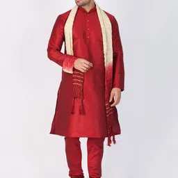 VASTRAMAY Straight Kurta with Churidar & Dupatta-image-0