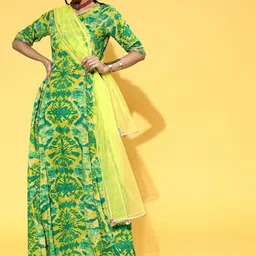 Indo Era Women Bandhani Dyed Kurta & Trousers With Dupatta-picture-11