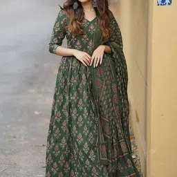 KALINI Selection Of 2 Floral Printed Pleated Straight Kurta With Trouser And Dupatta-picture-18