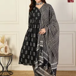 KALINI Selection Of 2 Floral Printed Angarkha Kurta with Trousers And Dupatta-24