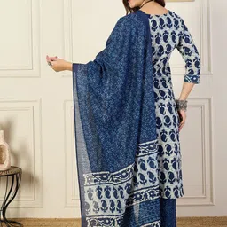 KALINI Selection Of 2 Floral Printed Pleated Straight Kurta With Trouser And Dupatta image 3