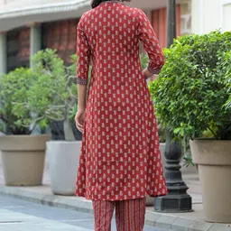 KALINI Selection Of 2 Floral Printed Angarkha Kurta with Trousers And Dupatta image 2