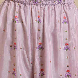 WISHFUL Floral Printed Regular Sequinned Kurta With Sharara & Dupatta image 3