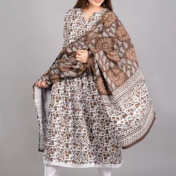 KALINI Printed Kurta with Trousers & Dupatta image 2