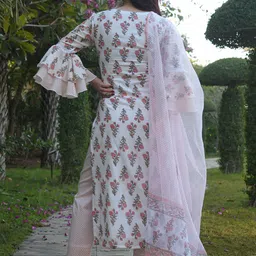 KALINI Women Ethnic Motifs Printed Regular Kurta with Trousers & With Dupatta image 4
