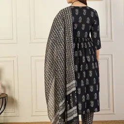 KALINI Selection Of 2 Floral Printed Angarkha Kurta with Trousers And Dupatta image 4