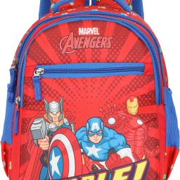 Medium 27 L Backpack 16 inch Snickers 005 Marvel Avengers Printed Red-image-62