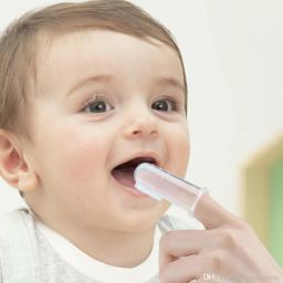 Soft Silicone finger Brush with Toung cleaner and Gum Massager 3-24 month Ultra Soft Toothbrush-image-86