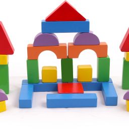 Wooden Basic Shapes Building Blocks Set for Kids, (36 Pieces)- Multicolours-image-62