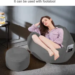 giglick 4XL 4XL Bean Bag With Relaxing Footrest Bean Bag ChairWith Foam Filling image 2