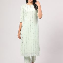 V TRADITION Floral Printed Keyhole Neck Kurta With Trousers-picture-47