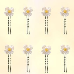 Hair Flare Women White & Yellow French Barrette-image-55