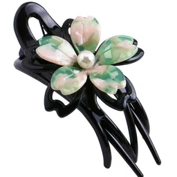 MIZORRI Women Green & Black Embellished French Barrette-picture-11