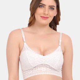 Amour Secret White Floral Bralette Bra-image-35