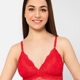 Clovia Lace Floral Bralette Non-Padded Non-Wired Bra-23