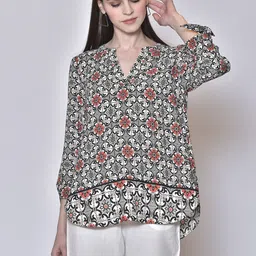250 DESIGNS Ethnic Motifs Print Tie-Ups Sleeves Georgette Top-image-38