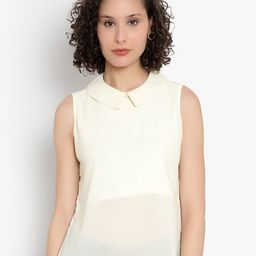 Indietoga Sheer Peter Pan Collar Sleeveless Top-image-85