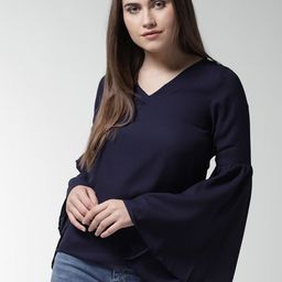 La Zoire Navy Blue Georgette Top-image-28