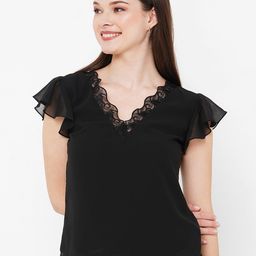 Curves by MISH Flutter Sleeve Georgette Top-picture-12