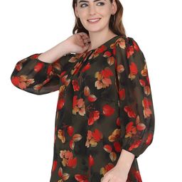 FUTURO Floral Printed Puff Sleeve Georgette Top image 4