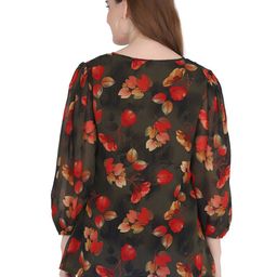 FUTURO Floral Printed Puff Sleeve Georgette Top image 5