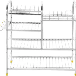 irontech Utensil Kitchen Rack High Quality Utensils Rack |Shelf Dish Rack | Kitchen Utensils Rack | 24 H x 24 L inch Storage Basket |Kitchen Rack Stand | Steel-picture-2