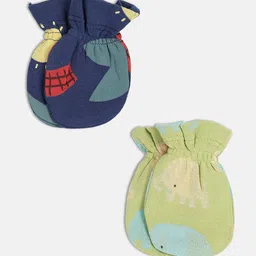 MINI KLUB Infant BoysPack Of 2 Printed Pure Cotton Mittens-picture-44